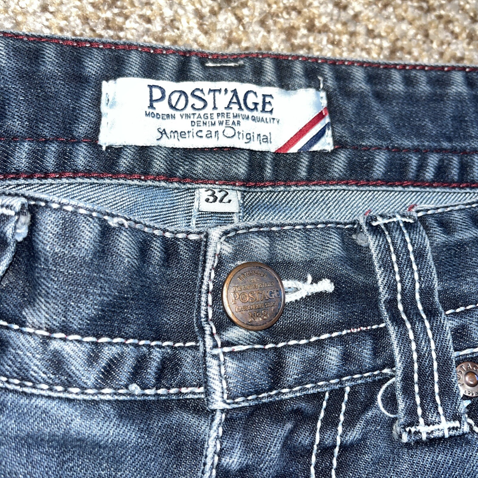 Postage Jeans Mens Size 32 Blue Denim Modern Vintage Distressed 32 X 30 - View 4