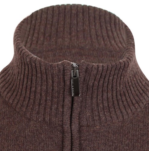 Paul & Shark Yachting men's sweater jumper troyer zipper 3XL 100% wool brown - Picture 3 of 7