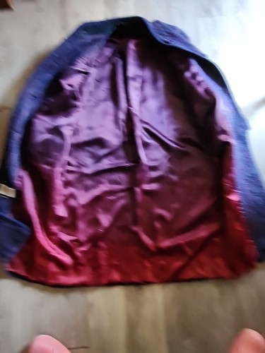 Vintage Paul Levy Mohair Blue Multi-Color Long Coat size Small/Medium - Picture 8 of 10