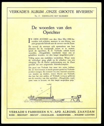 Verkade's Album "Onze Groote Rivieren" 17. Dijkhelling met bloemen - Picture 2 of 2