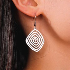 Spiral Swirl Earrings for Women Irregular Geometric Maze Drop Earrings