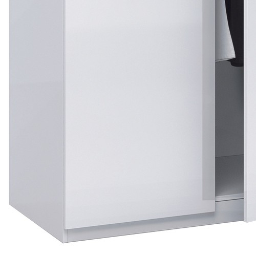 MAX 180cm Wide 4 Door Extra Large Wardrobe in White Veneer Melamine - Picture 4 of 7
