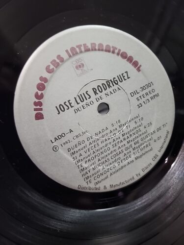 Jose Luis Rodriguez Dueño de Nada Lp Vinyl 1982 Latin Pop Ballad Venezuela - Imagen 5 de 7