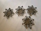 Bohemian set 4 Hand Woven Star Flower Metal Costers from Morocco Free Shpn