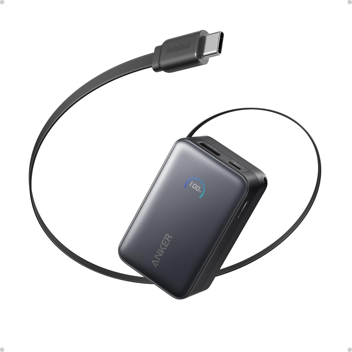 Anker Nano Power Bank 10,000mAh Portable Charger & 2.3 ft Anker Cable 45W
