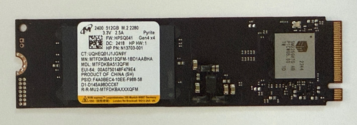Micron 2400 512GB SSD - M.2 2280 NVMe PCIe Gen4x4