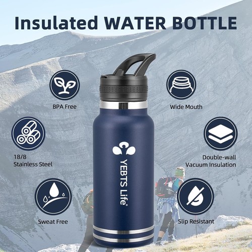 Insulated Water Bottle with Straw,32 Oz Vacuum Insulated Stainless Steel ⭐️⭐️⭐️⭐ - Picture 4 of 6