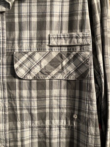 Northwest Territory Button Up Long Sleeve Men’s Fishing Shirt Grey Plaid Small ~ - Picture 3 of 5
