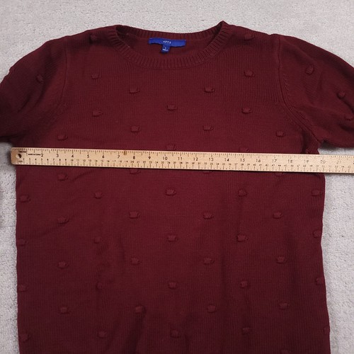 Apt. 9 Sweater Women's Large Burgundy Long Sleeve Crewneck - Picture 3 of 10