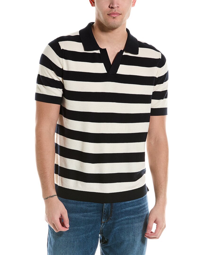 Elie Tahari Свитер поло в широкую полоску мужской Синий Xl