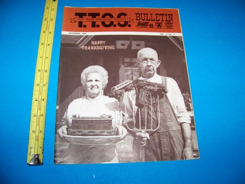 Toy Train Operating Society Bulletin Vintage November 1982      T.T.O.S.   - Picture 1 of 6
