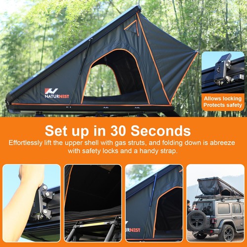 Naturnest Polaris Roof Top Tent Hardshell Tent & Car Shower Room for Camping SUV - Picture 11 of 17