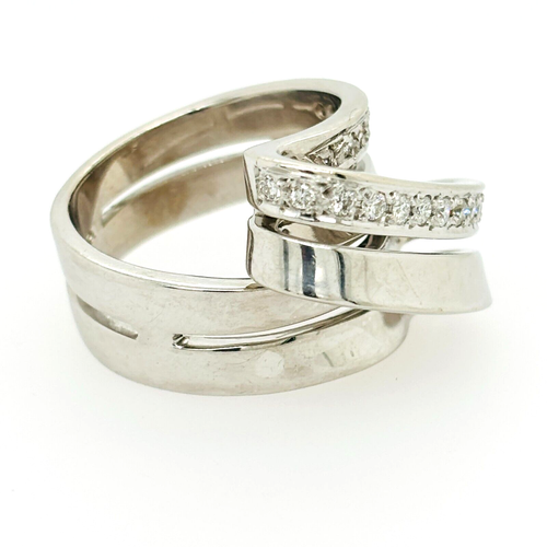 18ct White Gold Brilliant Cut .20ct TDW Diamond Dress Ring 13.7g Size N RRP$3900 - Picture 4 of 8