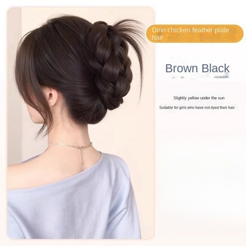 Natural Twists Ball Hair Bun Synthetic Wig Claw Clip For Women - Picture 6 of 11