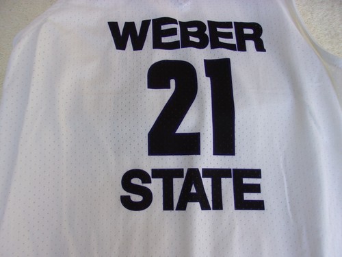 NWOT Adidas basketball jersey, youth M, white, polyester, Weber State - Picture 3 of 5