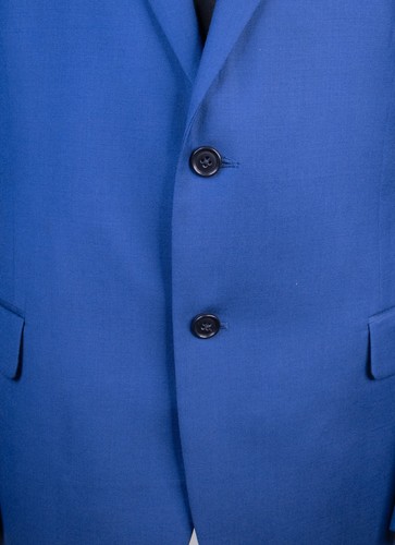 Jos A Bank 1905 Blue Solid Wool Tailored 2-Button Sport Coat Blazer Sz 46R NWOT - Picture 3 of 14