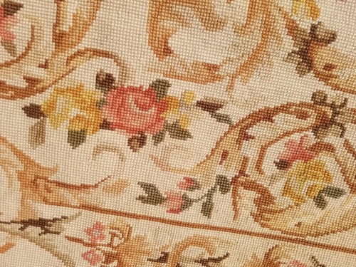 Antique French Handmade Aubusson Style Floral Wool Runner Rug 118x29 inches - Picture 12 of 16