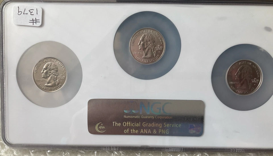 Wisconsin Extra Leaf Error NGC MS 66 Rare Trio Coin Set 2004 D - Image 4 of 4