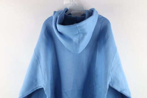 NOS Vtg Streetwear Mens Large Blank Heavyweight Hoodie Sweatshirt Carolina Blue - Picture 8 of 9
