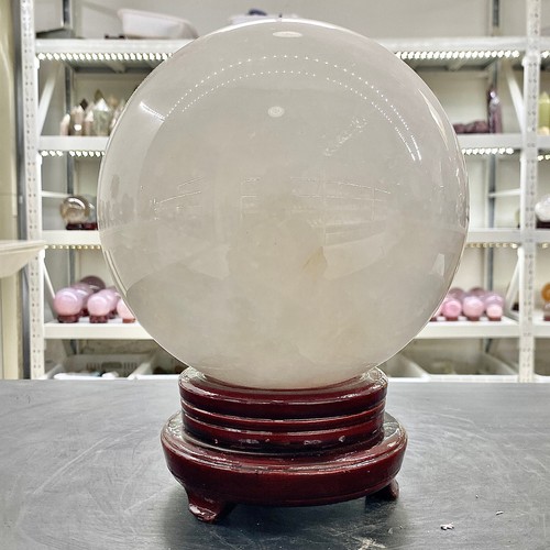 21.38LB Natural White Crystal Clear Quartz Crystal Sphere Ball Healing - Picture 3 of 20