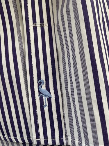 Tailorbyrd Casual Dress Shirt Purple & White Striped Long Sleeve Sz M  NWOT - Picture 4 of 5