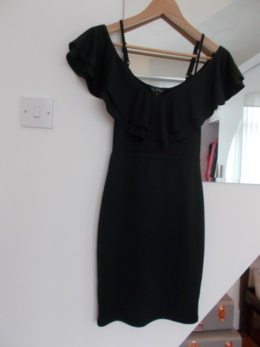 Miss Selfridge Black Slinky Strappy Stretch Bodycon Dress Size 8/6 BNWT - Picture 6 of 8