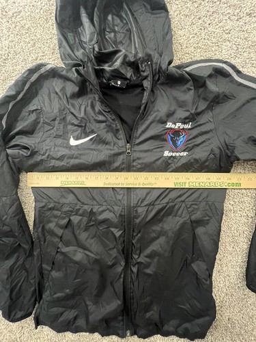 Nike DePaul Blue Demons Track Jacket Mens Medium Black Windbreaker - Picture 5 of 9