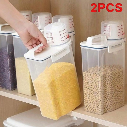 2pcs Airtight Rice Storage Containers – Kitchen Food Cereal Canisters for Home - Picture 14 of 23