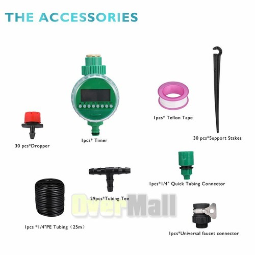 100ft Drip Irrigation System Garden Self Watering Plant Hose Micro Sprinkler Kit - Picture 30 of 64