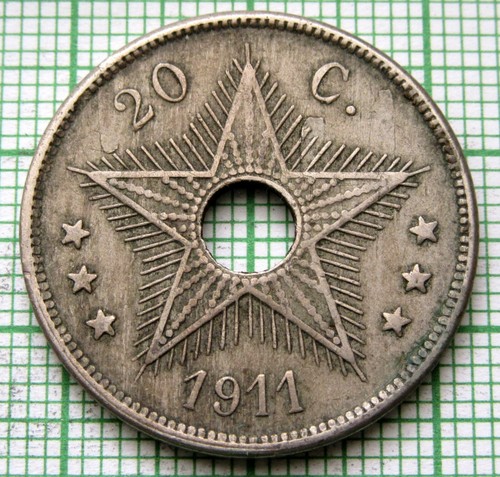 BELGIAN CONGO ALBERT I 1911 20 CENTIMES Colonial Issue yes we do combine postage - Picture 1 of 6
