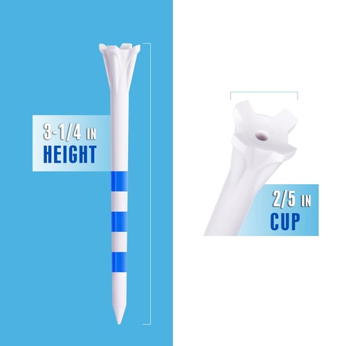 CHAMPKEY 150 Pack Professional 4 Prongs Plastic Golf Tees Pure Version - 3 Li... - Picture 6 of 7