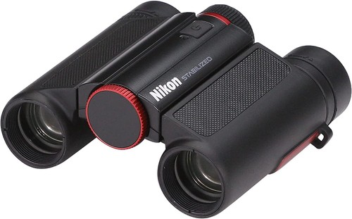 Jumelles anti-vibrations Nikon 10x25 ROUGE STABILISÉ STB10X25RD flambant neuves BOITE - Photo 9/9