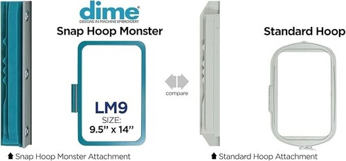 Snap Hoop Monster for Baby Lock and Brother (9.5" x 14") Magnetic Embroidery ... - Picture 3 of 5