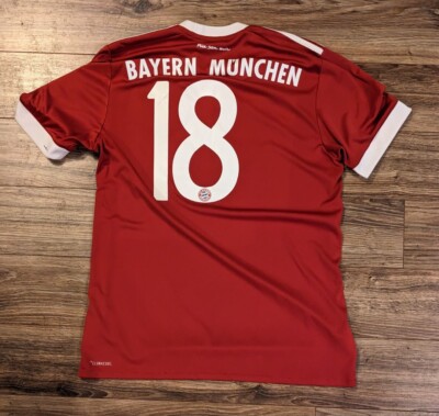 2017 Adidas FC Bayern Munchen T-Mobile SS Soccer Jersey #18