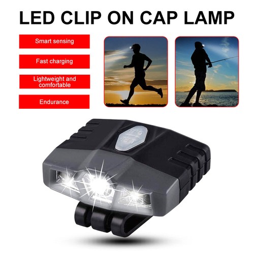 Luz ultrabrillante mini manos libres LED con clip gorra sombrero - recargable impermeable