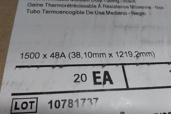 Tubo termorretráctil 3M MDT-1500-48A-NEGRO 20 paquetes 4 pies L 1,5 pulgadas ID negro Foto 2 de 4