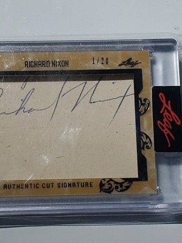 2022 Leaf Pearl *RICHARD NIXON* Cut Signature #1/20  -President Signed Auto - Picture 6 of 11