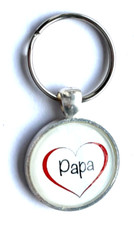Dad Heart Cabochon Keyring Keychain NEW H14 