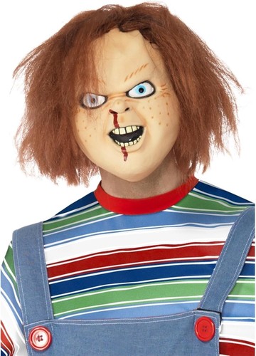 Chucky Mascarilla Completa Sobre la Cabeza Látex Máscara y Cabello Halloween Oficial - Imagen 2 de 7