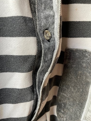 Vintage 1990's Anchor Blue Acid Wash Long Sleeve Striped Polo Shirt Men's XL - Picture 12 of 21