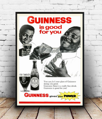 reproduction. Guinness wall art poster old Beer advert
