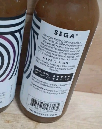 3CT: FUEGO SPICE: SEGA ORGANIC HOT SAUCE Rauchig spritzige Zwiebel Ananas AUTO. REAPER - Bild 3 von 3