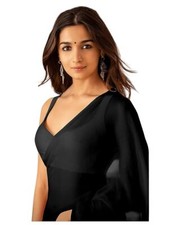 All Colors Women's Georgette Alia Bhatt Bollywood Saree With Unstitch Blouse