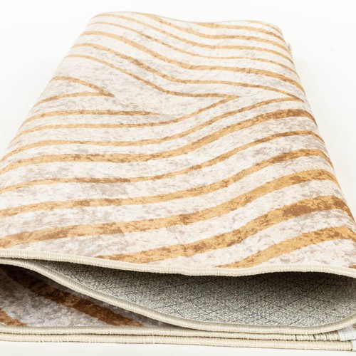 Alfa Rich 4x6 Area Rug, Ultra-Thin Geometric Cream Gold Rug, Non-Slip Washable - Bild 5 von 7