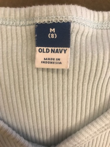 Girls' Size M (8) Old Navy Light Blue Ribbed Short Sleeve Shirt - Picture 3 of 3