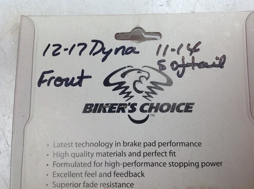 Bikers Choice Harley 11-17 Dyna Softail Front Brake Pads Set - Picture 4 of 5