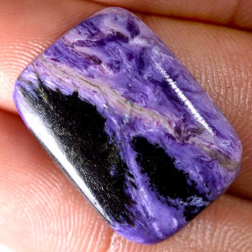 Pendentif En Charoite Naturelle - Cabochon De 27 Carats, Pierre Russe, Neuf Avec étiquettes, Bijou Unique JM-IMPORT