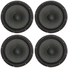 4 pack HyperPower 8" Shallow Mount Professional Midrange Speakers 8 ohm 300W RMS