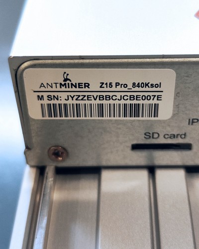 USED Bitmain Antminer Z15 PRO 840 KSol/s Equihash Miner | PERFECT CONDITION | - Picture 5 of 13
