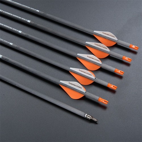 6/12PK 30" Carbon Arrows Archery Hunting Spine 250 for Compound Recurve bow - Picture 9 of 21